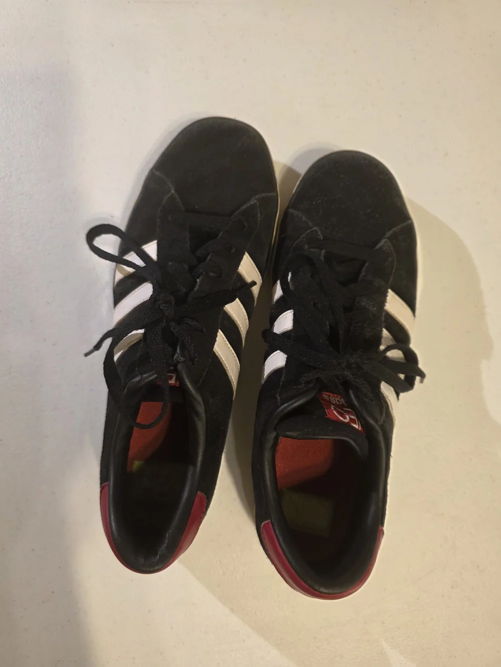 adidas Black Suede with White Insole
